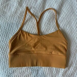 Lululemon Longline Flow Y Bra Women’s 4 Mango Orange Tan